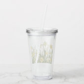 Pastisches Glas, Blumenrand, gelbe Narzissen Acryltrinkbecher (Rückseite)