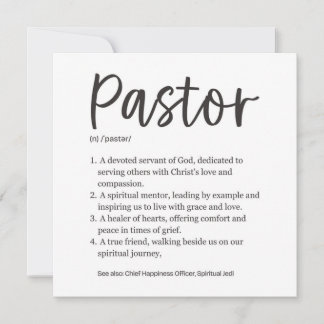 Pastor Anerkennung Karte