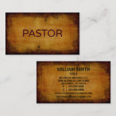Pastor Antique Brushed Business Card Visitenkarte (Vorne/Hinten)