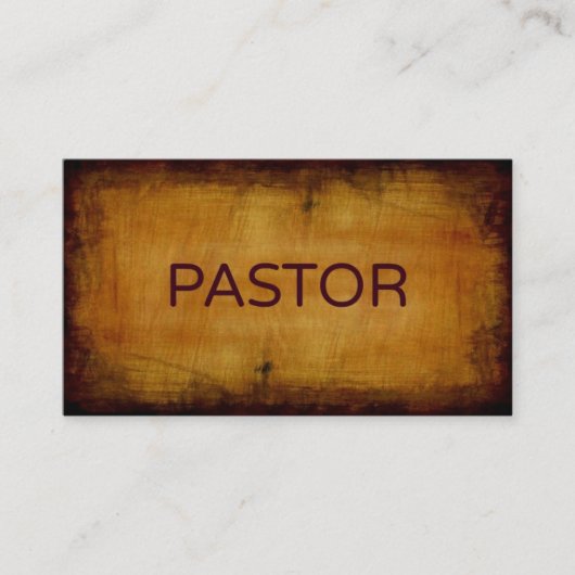 Pastor Antique Brushed Business Card Visitenkarte (Vorderseite)