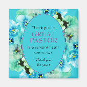 PASTOR APPRECIATION SERVANT Blue Floral Magnet (Vorne)