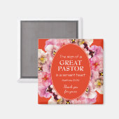 PASTOR APPRECIATION SERVANT Orange Floral Magnet (Vorderseite/Rückseite)