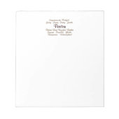 Pastor-Attribute Notizblock (Vorderseite)