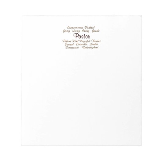 Pastor-Attribute Notizblock (Vorderseite)