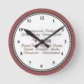 Pastor-Attribute Runde Wanduhr (Vorderseite)