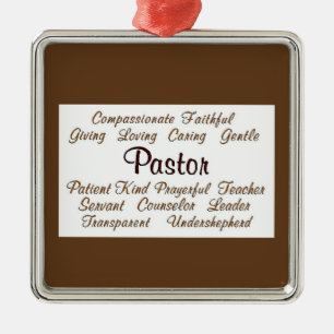Pastor-Attribute Silbernes Ornament
