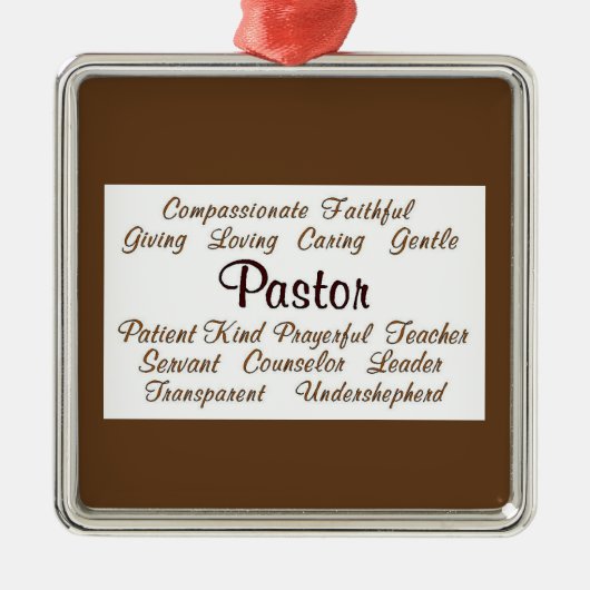 Pastor-Attribute Silbernes Ornament (Vorne)