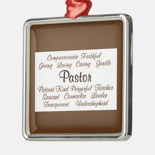 Pastor-Attribute Silbernes Ornament (Links)