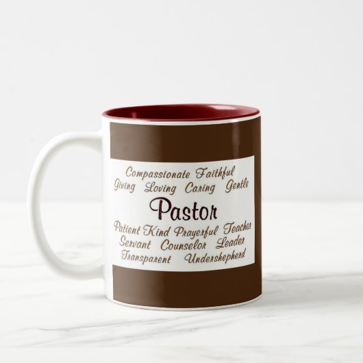 Pastor-Attribute Zweifarbige Tasse (Links)