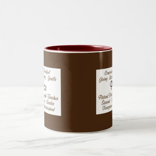 Pastor-Attribute Zweifarbige Tasse (Mittel)