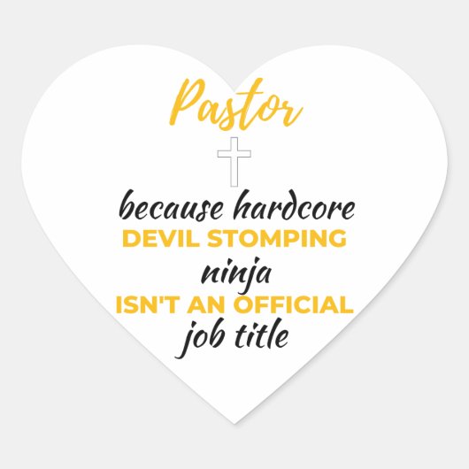 Pastor Because Hardcore Devil Stomping Ninja bl Herz-Aufkleber (Vorderseite)