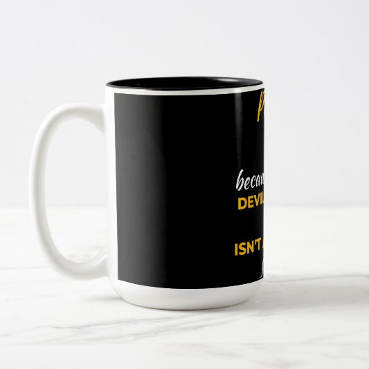Pastor Because Hardcore Devil Stomping Ninja Zweifarbige Tasse (Links)
