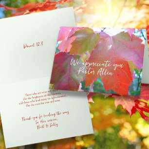 Pastor-Bedankungskarte mit Herbstlaub-Motiv Dankeskarte