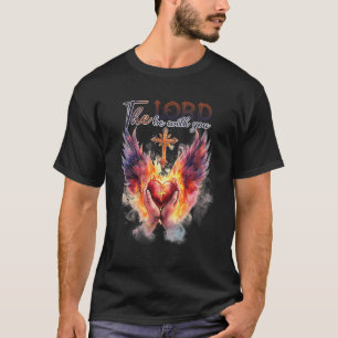 Pastor - betende Hände vor dem Heiligen Herzen T-Shirt