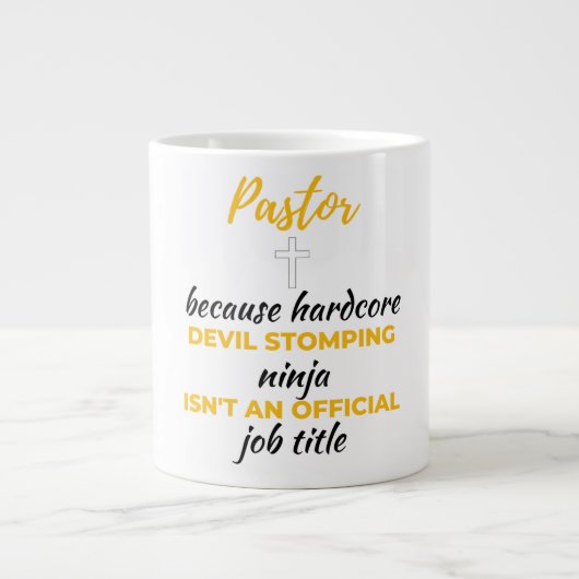 Pastor Beursache Hardcore Devil Stomping Ninja bl Jumbo-Tasse (Vorderseite)