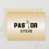 Pastor Black Cross Personalisiert Postkarte (Vorne/Hinten)