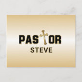 Pastor Black Cross Personalisiert Postkarte (Vorderseite)