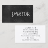 Pastor Black Grunge Chalkboard2 Kirche Visitenkarte (Vorne/Hinten)