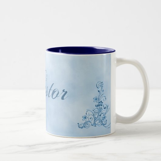 Pastor Coffee Tasse - Groß: Sky Blue Elegance (Rechts)