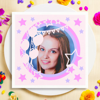 Pastor Colors Geburtstagspartei Gerahmtes Foto Pap Serviette