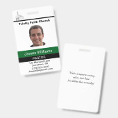 Pastor Custom ID Badge Ausweis (Vorder- & Rückseite)