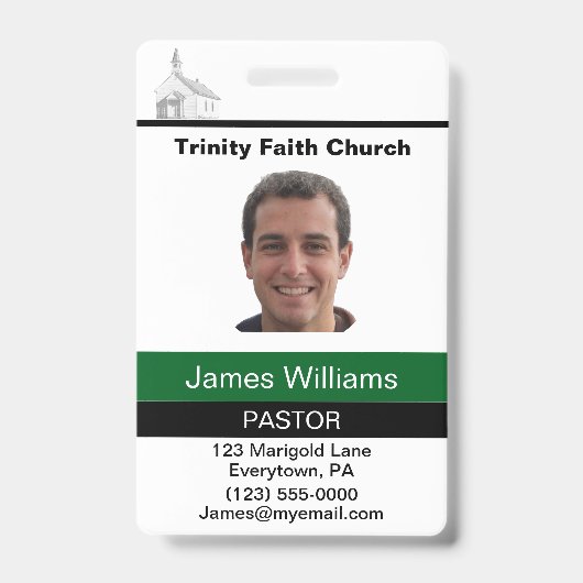 Pastor Custom ID Badge Ausweis (Vorderseite)