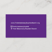 Pastor/Deacon Foto Kirche Visitenkarte (Rückseite)