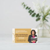 Pastor Deacon Gold Marmor Foto Business Visitenkarte (Stehend Vorderseite)