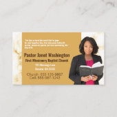 Pastor Deacon Gold Marmor Foto Business Visitenkarte (Vorderseite)