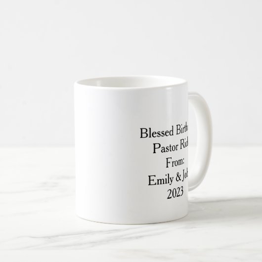 Pastor der Christlichen Verse Kaffeetasse (VorderseiteRechts)