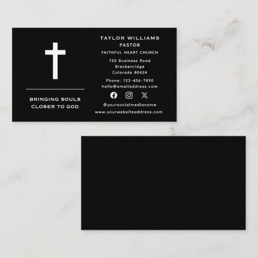 Pastor der sozialen Medien Minister Religious Fait Visitenkarte (Vorne/Hinten)