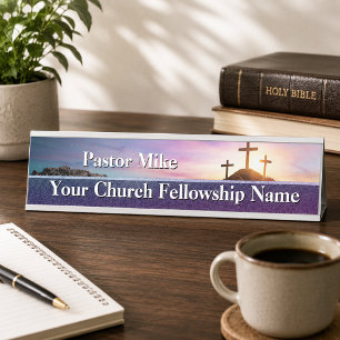 Pastor der Three Crosses Sunset Church Türschild