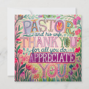 ✝️ Pastor Ehefrau des Pastors Wertschätzungsjubilä Dankeskarte