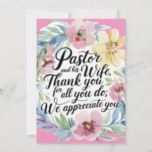 ✝️ Pastor Ehefrau des Pastors Wertschätzungsjubilä Dankeskarte