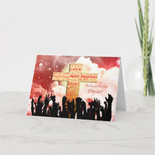 Pastor, ein Christliches Kreuz Feiertagskarte