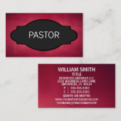 Pastor Elegant Name Plate Visitenkarte (Vorne/Hinten)