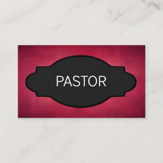 Pastor Elegant Name Plate Visitenkarte (Vorderseite)