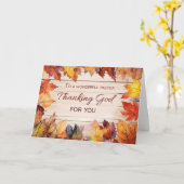 Pastor Erntedank danken Gott Autumn Leaves Karte (Gelbe Blume)