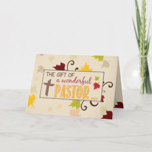 Pastor Erntedank Gift Herbstlaub Feiertagskarte