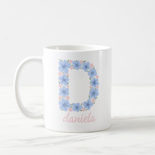 Pastor Floral Letter D Monogramm Kaffeetasse (Links)