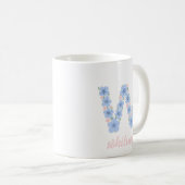 Pastor Floral Letter W Monogram Kaffeetasse (VorderseiteRechts)