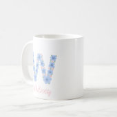 Pastor Floral Letter W Monogram Kaffeetasse (Vorderseite Links)