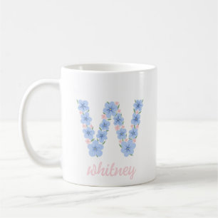 Pastor Floral Letter W Monogram Kaffeetasse