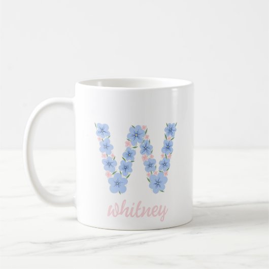 Pastor Floral Letter W Monogram Kaffeetasse (Links)