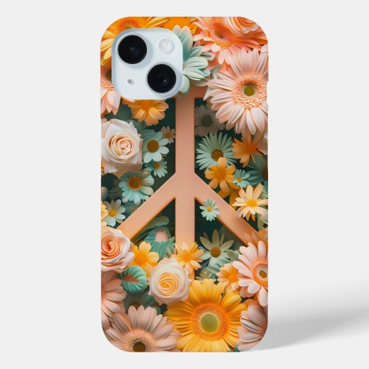 Pastor Floral Peace Sign Phone Case (Rückseite)
