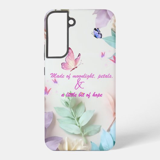 Pastor Floral Quote Butterfly Case Samsung Galaxy Hülle (Rückseite)