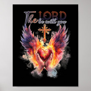 Pastor - Gebet der Hände vor dem heiligen Herzen Poster