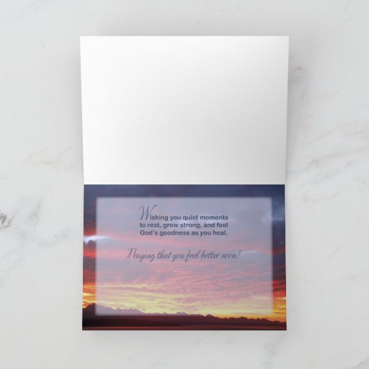 Pastor Get Well, Scripture Sunset Karte (Innenseite)
