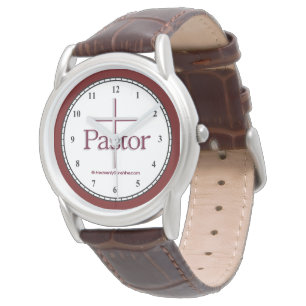 Pastor-Grau-Kreuz Armbanduhr