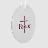 Pastor Gray Cross Ornament (Vorderseite)